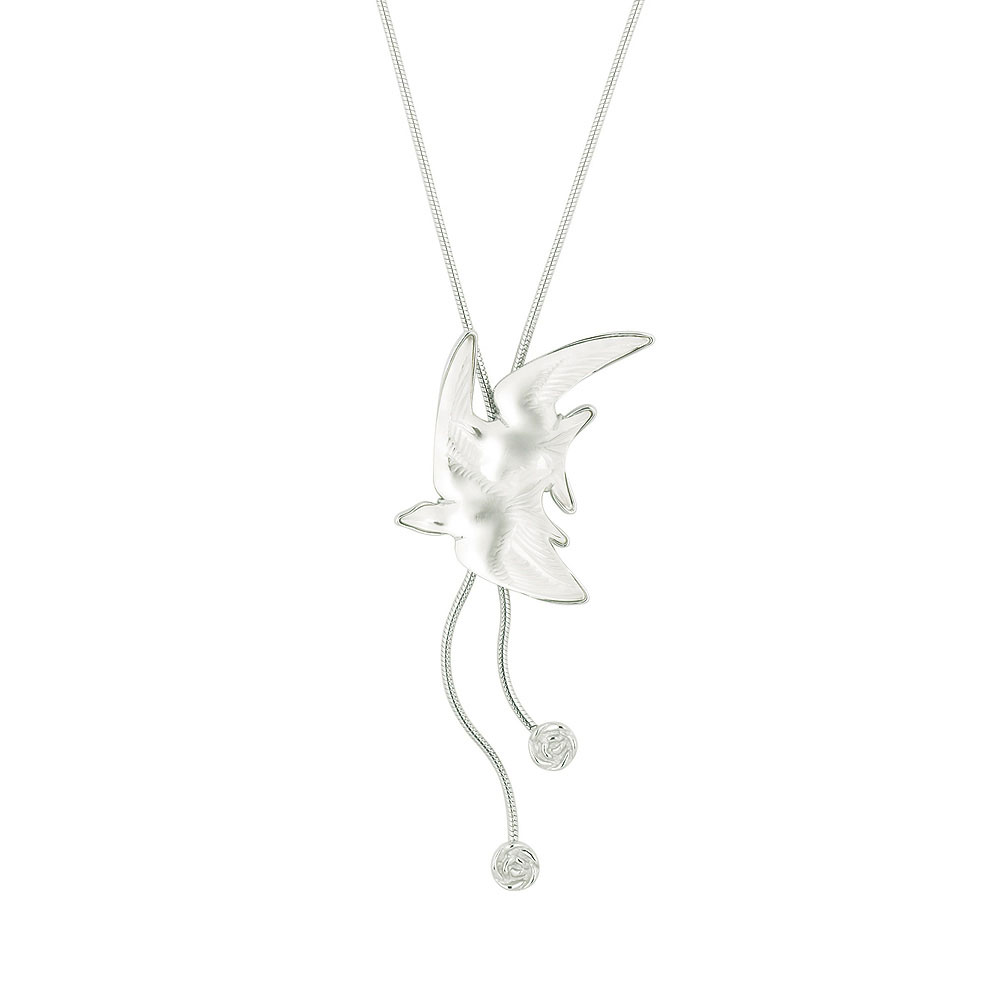Lalique Hirondelle Necklace, Clear